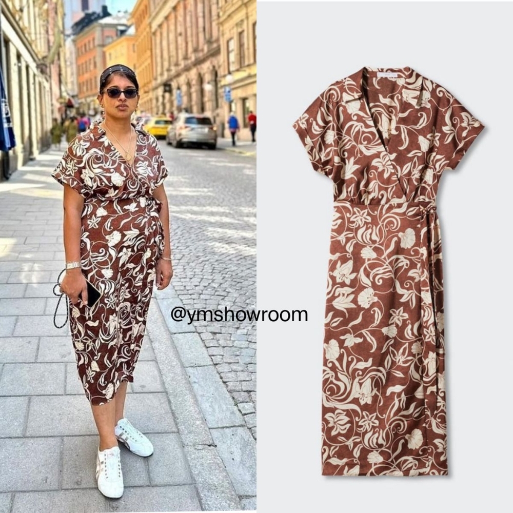 MANGO Satin wrap dress